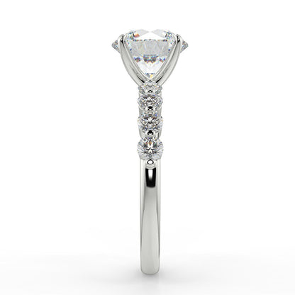 Stunning 2.0 CT Round Moissanite Engagement Ring with Pave Design 7