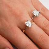 Stunning 1.0 - 2.0 CT Emerald Moissanite Engagement Ring with Solitaire Design 2