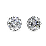 Round Cut Cubic Zirconia in 925 Sterling Silver Earrings 3