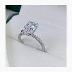 Stunning 2.5 CT Radiant Moissanite Engagement Ring with Pave and Hidden Halo Designs 7