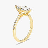 Stunning 1.0-2.0 CT Marquise Moissanite Engagement Ring with Pave Design 2