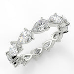 Stunning 2.50 TCW Pear Moissanite Stones Full Eternity Wedding Bands 6