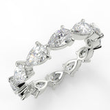 Stunning 2.50 TCW Pear Moissanite Stones Full Eternity Wedding Bands 6