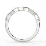 Stunning 0.30 TCW Round & Baguette Moissanite Stones Half Eternity Wedding Band 5