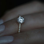 0.85 CT Round Cut Pave CVD E/VS1 Diamond Engagement Ring 3