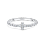 Stunning 0.4 TCW Round Moissanite Stones Stella T Shaped Wedding Band 1