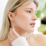 Classic 1.0 TCW Round Shape Moissanite Stud Earrings in Gold 4