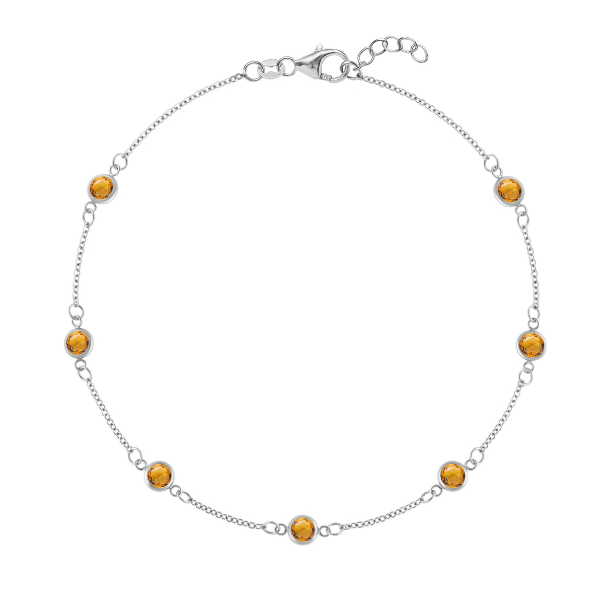 1.75 TCW Round Citrine Lab Made Diamond- November Birthstone Bracelet 6