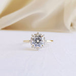 Round Cluster Lab Grown Diamond Engagement Ring