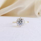 Round Cluster Lab Grown Diamond Engagement Ring