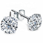Round Cut Cubic Zirconia in 925 Sterling Silver Earrings 1