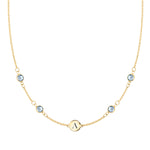 1.0 TCW Round Aquamarine Lab Made Diamond-March Birthstone Necklace 1