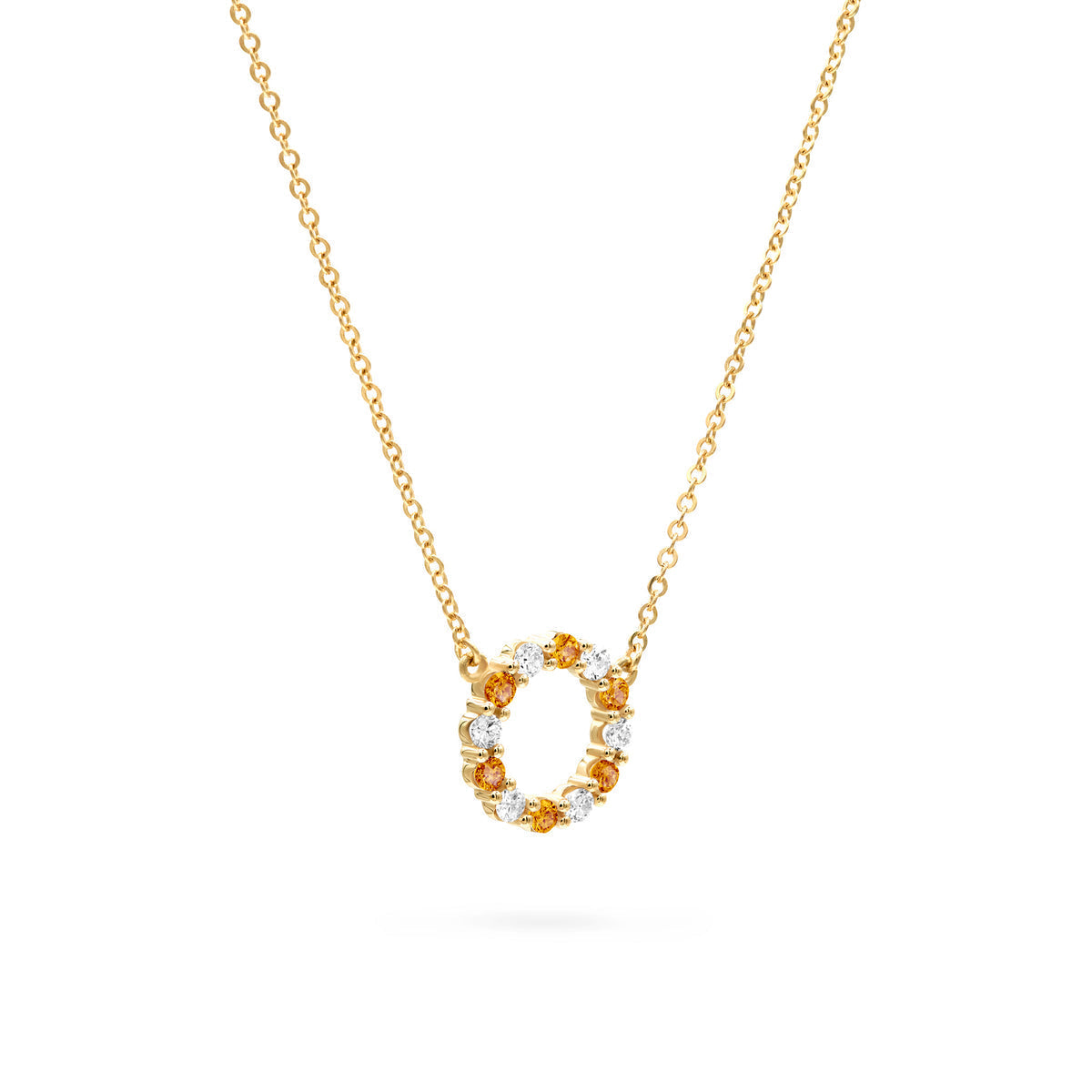 1.44 TCW Round Citrine Lab Made Diamond- November Birthstone Necklace 4
