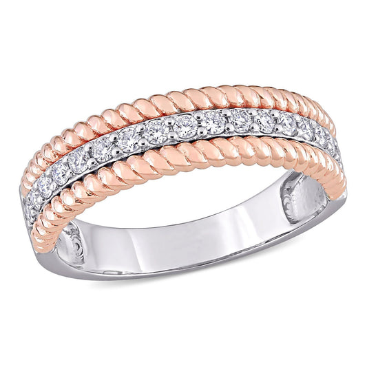Round Cut Cubic Zirconia in 925 Sterling Silver Wedding Bands 1