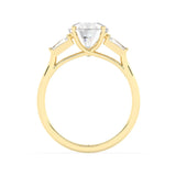 Stunning 2.0 CT Round Moissanite Engagement Ring with Three Stone Design 2