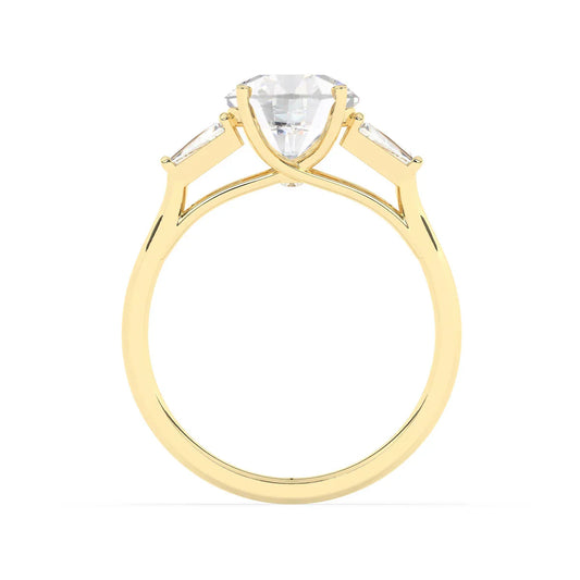 Stunning 2.0 CT Round Moissanite Engagement Ring with Three Stone Design 2