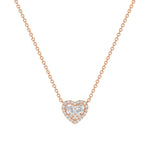 2.0 CT Round & Pear Moissanite Diamond Heart Pendant Necklace in Solid Gold 1
