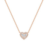 2.0 CT Round & Pear Moissanite Diamond Heart Pendant Necklace in Solid Gold 1