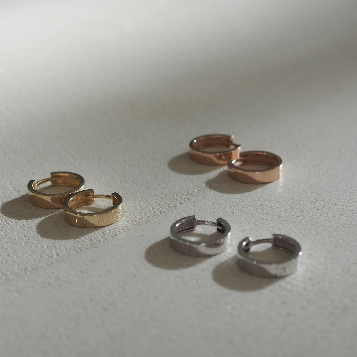 Square Huggies Earrings in Gold 5