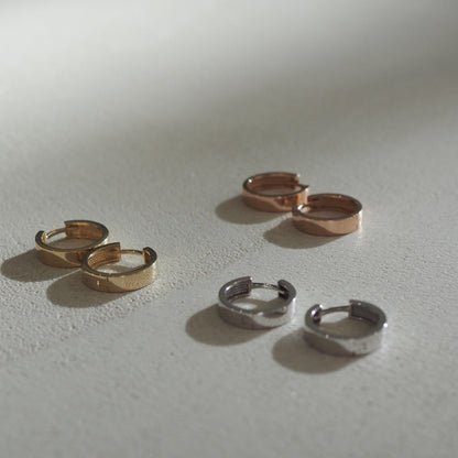 Square Huggies Earrings in Gold 5