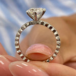 Classic 1.50 CT Round Moissanite Engagement Ring with Pave Design 3