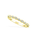 Stunning 0.2 TCW Round Moissanite Stones Scalloped Eternity Wedding Bands 2