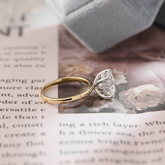 Stunning 3.0 CT Round Moissanite Engagement Ring with Hidden Halo Design 2