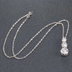 Round Cut Cubic Zirconia in 925 Sterling Silver Necklace 5
