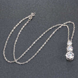 Round Cut Cubic Zirconia in 925 Sterling Silver Necklace 5