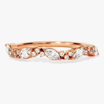 Stunning 0.30 CT Round & Marquise Moissanite Stones Half Eternity Wedding Band 4