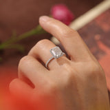 Stunning 3.0 CT Radiant Moissanite Engagement Ring with Halo & Pave Design 6