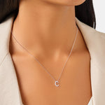 Round Cut Cubic Zirconia in 925 Sterling Silver Necklace 4