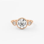 Round Three Stone Lab Grown Diamond Engagement Ring