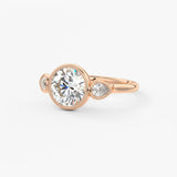 Round Three Stone Lab Grown Diamond Engagement Ring