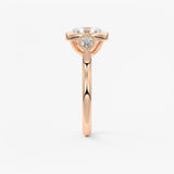 Round Three Stone Lab Grown Diamond Engagement Ring