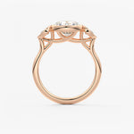 Round Three Stone Lab Grown Diamond Engagement Ring