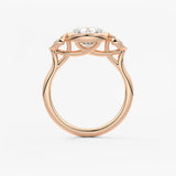 Round Three Stone Lab Grown Diamond Engagement Ring
