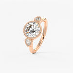 Round Three Stone Lab Grown Diamond Engagement Ring