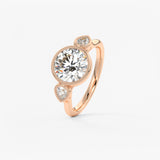 Round Three Stone Lab Grown Diamond Engagement Ring