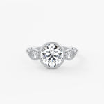 Round Three Stone Lab Grown Diamond Engagement Ring