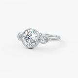 Round Three Stone Lab Grown Diamond Engagement Ring
