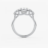 Round Three Stone Lab Grown Diamond Engagement Ring