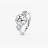 Round Three Stone Lab Grown Diamond Engagement Ring