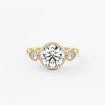 Round Three Stone Lab Grown Diamond Engagement Ring