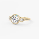 Round Three Stone Lab Grown Diamond Engagement Ring