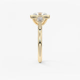 Round Three Stone Lab Grown Diamond Engagement Ring