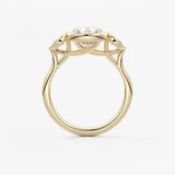 Round Three Stone Lab Grown Diamond Engagement Ring