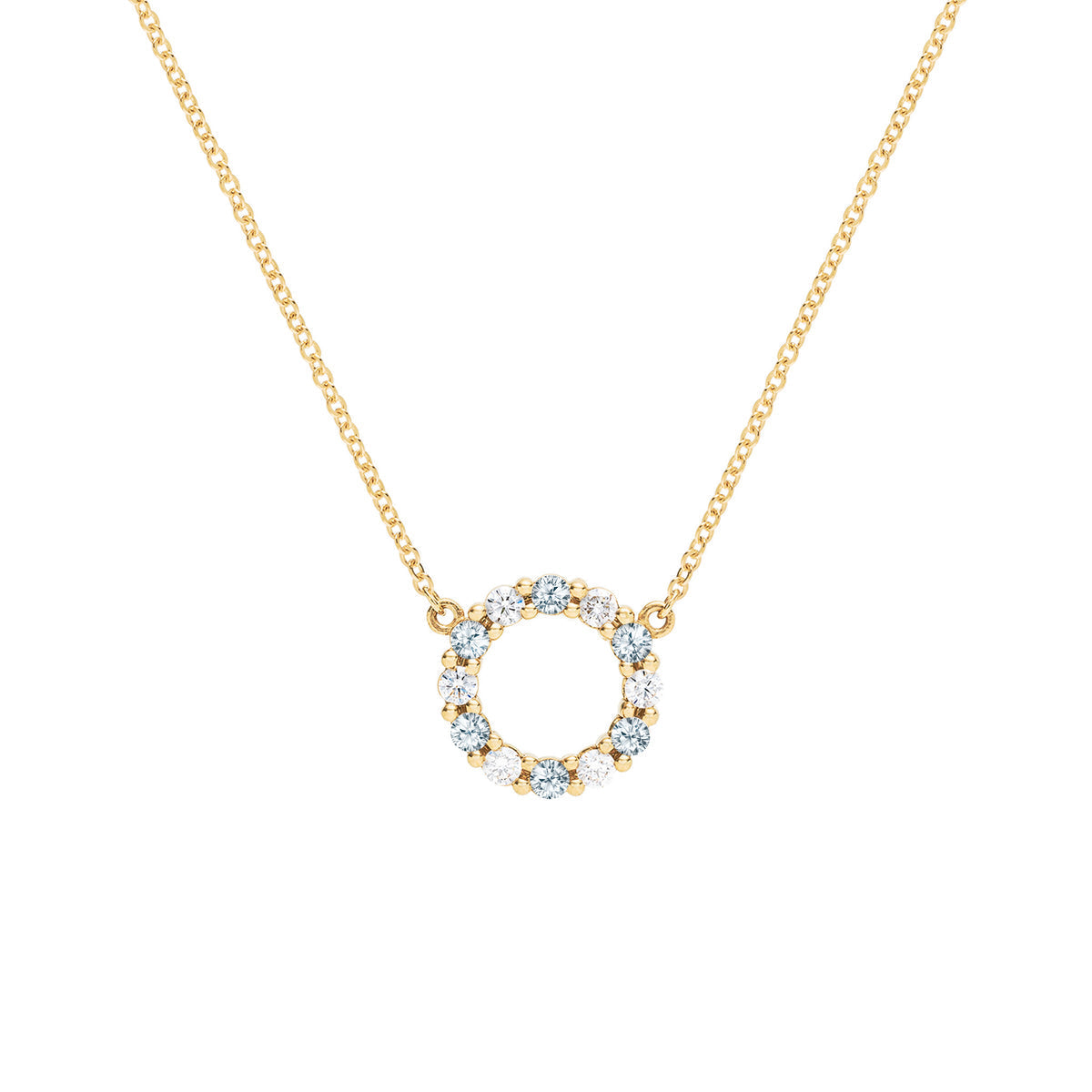 1.44 TCW Round Aquamarine Lab Made Diamond- March Birthstone Necklace 1