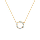 1.44 TCW Round Aquamarine Lab Made Diamond- March Birthstone Necklace 1