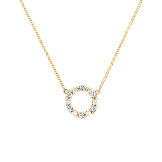 1.44 TCW Round Aquamarine Lab Made Diamond- March Birthstone Necklace 1